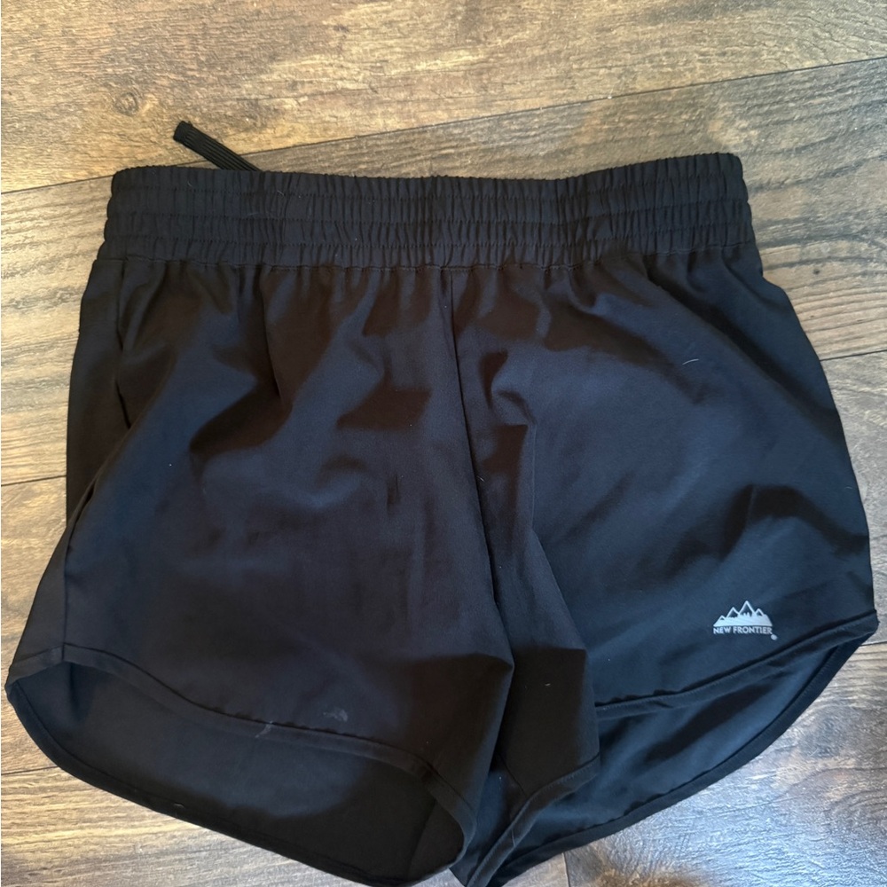 New Frontier Black Athletic Running Shorts